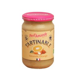 TARTINADE ORANGE AMANDE 300G PERLAMANDE  dans votre magasin bio en ligne Etiketbio.eu