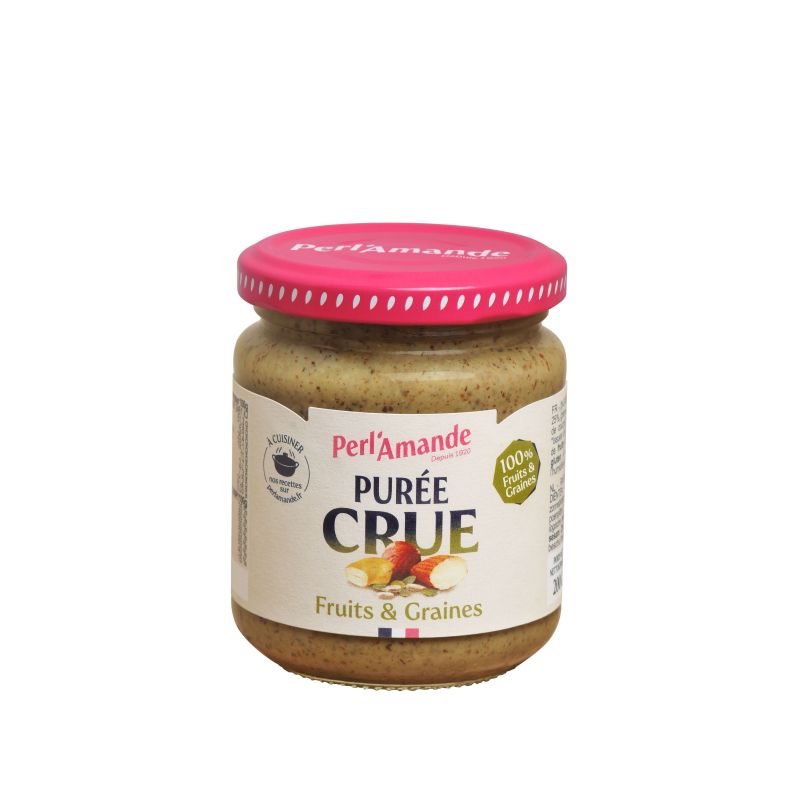 PUREE CRUE FRUITS ET GRAINES 200G PERLAMANDE  dans votre magasin bio en ligne Etiketbio.eu