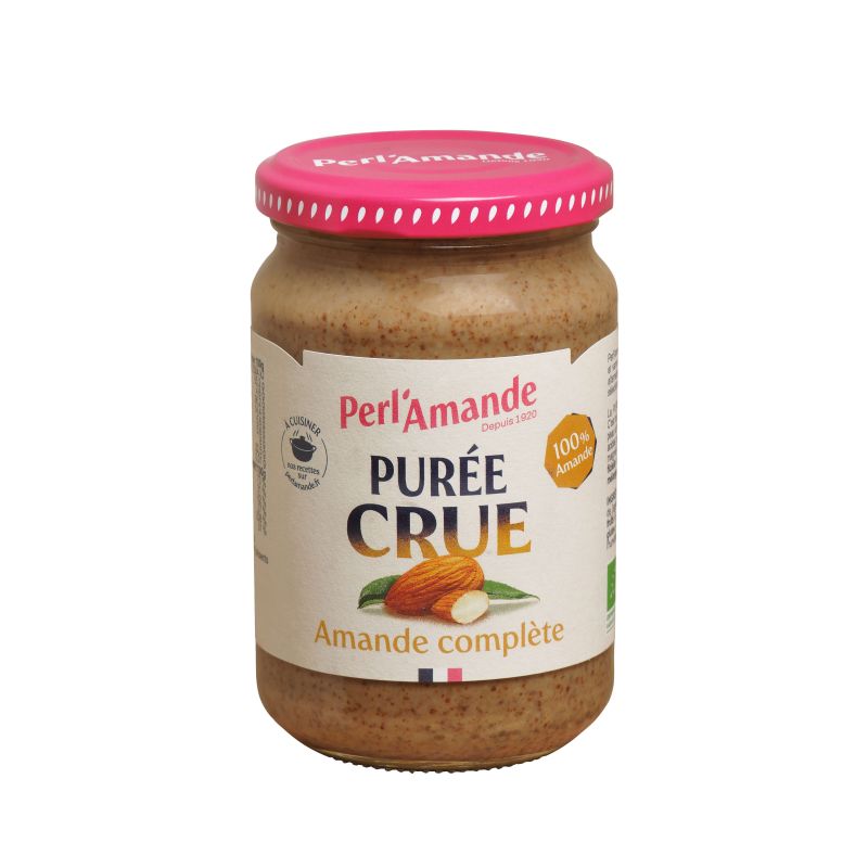 PUREE CRUE D'AMANDE COMPLETE 300G PERLAMANDE  dans votre magasin bio en ligne Etiketbio.eu