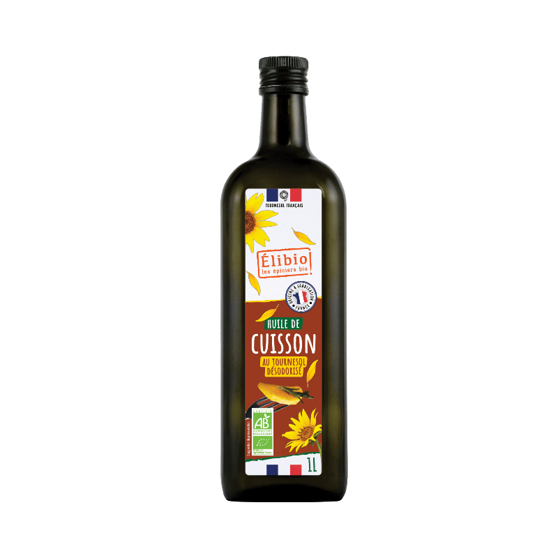 HUILE CUISSON TOURNESOL DESODORISEE FRANCE 1L ELIBIO  dans votre magasin bio en ligne Etiketbio.eu