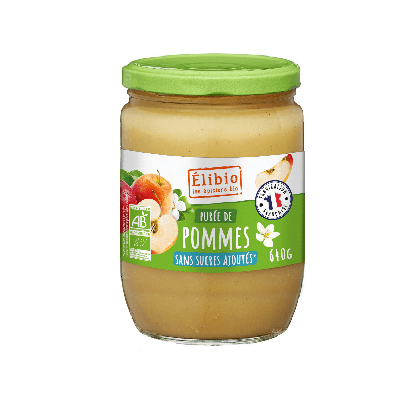 PUREE DE POMME 640GR ELIBIO  dans votre magasin bio en ligne Etiketbio.eu