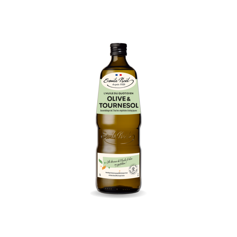 HUILE QUOTIDIENNE OLIVE ET TOURNESOL 1L EMILE NOEL  dans votre magasin bio en ligne Etiketbio.eu