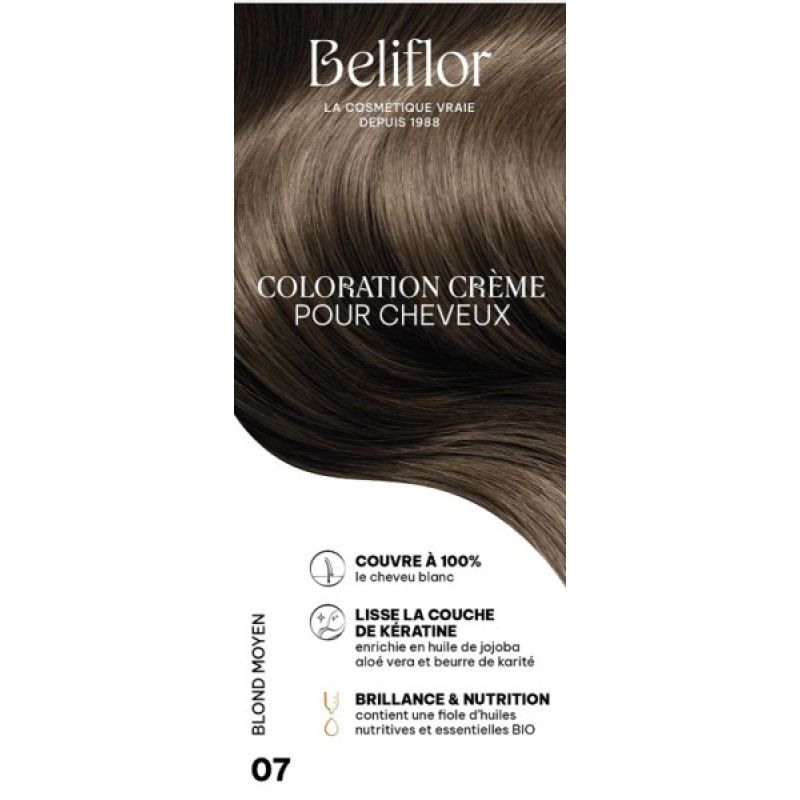 COLORATION CRÈME N°07 BLOND MOYEN BELIFLOR  dans votre magasin bio en ligne Etiketbio.eu