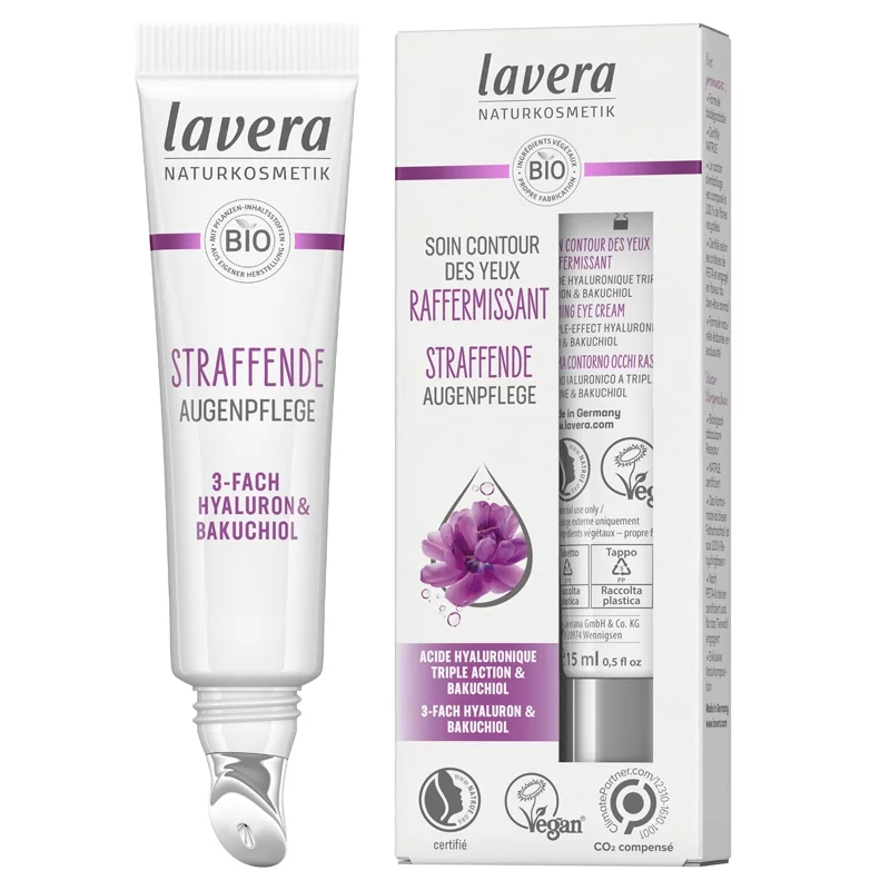 SOIN CONTOUR DES YEUX RAFFERMISSANT 15ML LAVERA  dans votre magasin bio en ligne Etiketbio.eu