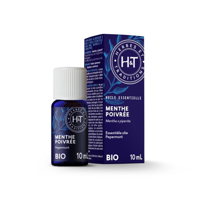 HUILE ESSENTIELLE MENTHE POIVREE 10ML Herbe et Traditions  dans votre magasin bio en ligne Etiketbio.eu