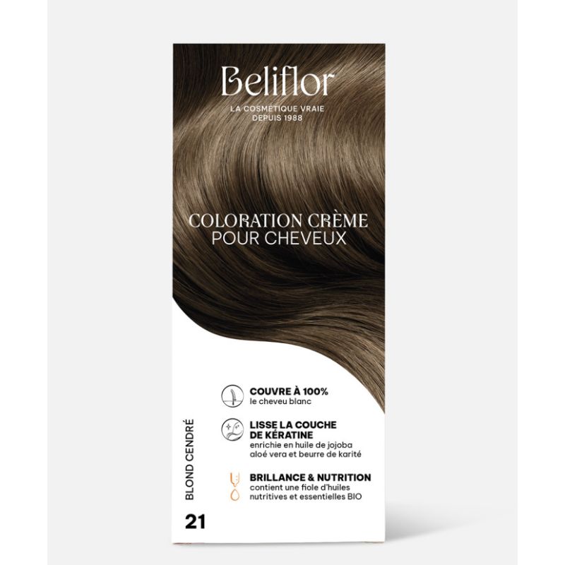 Coloration Crème n°21 Blond Cendré BELIFLOR  dans votre magasin bio en ligne Etiketbio.eu