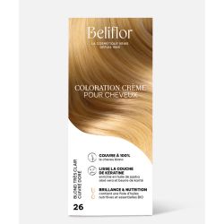 Coloration Crème n°26 Blond Très Clair Cuivré Doré BELIFLOR  dans votre magasin bio en ligne Etiketbio.eu