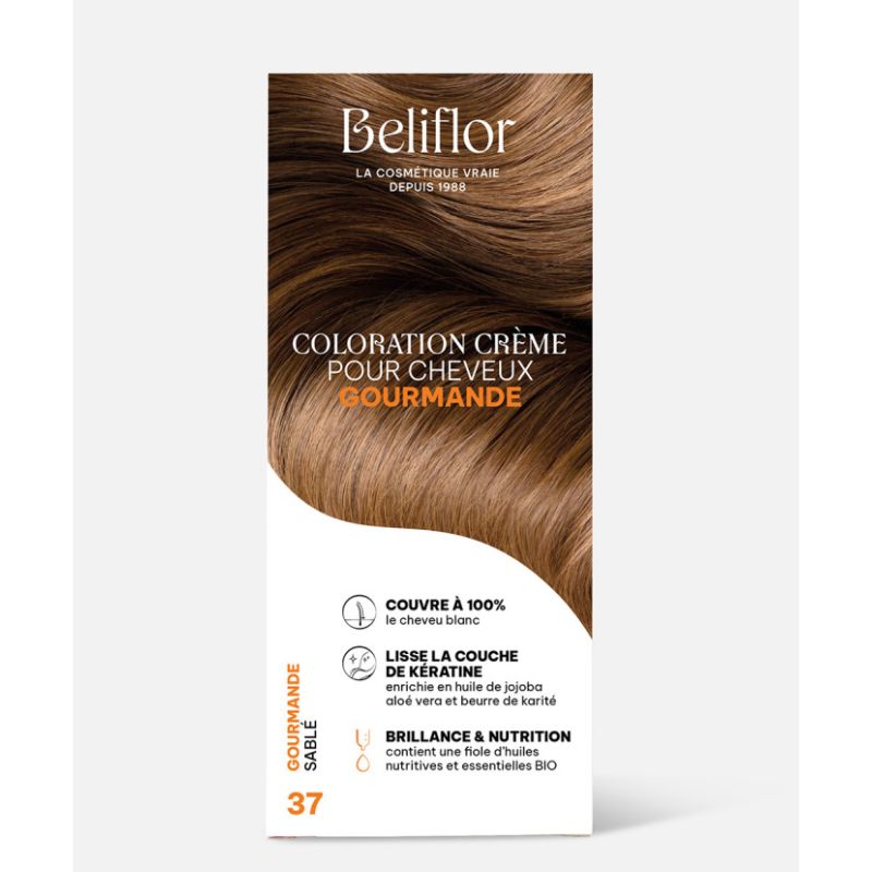 Coloration Crème Gourmande n°37 Sablé BELIFLOR  dans votre magasin bio en ligne Etiketbio.eu