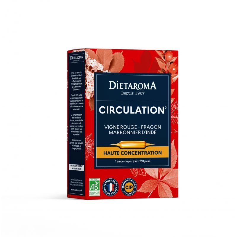 CIP CIRCULATION 20 AMP X 10 ML DIETAROMA  dans votre magasin bio en ligne Etiketbio.eu