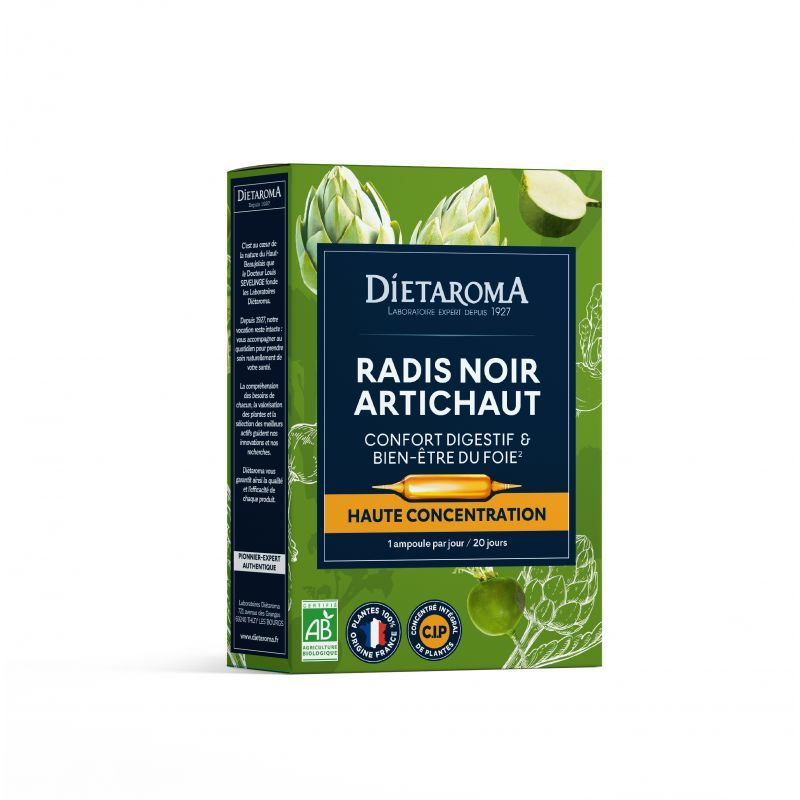 CIP ARTICHAUT RADIS NOIR 20 AMP X 10 ML DIETAROMA  dans votre magasin bio en ligne Etiketbio.eu