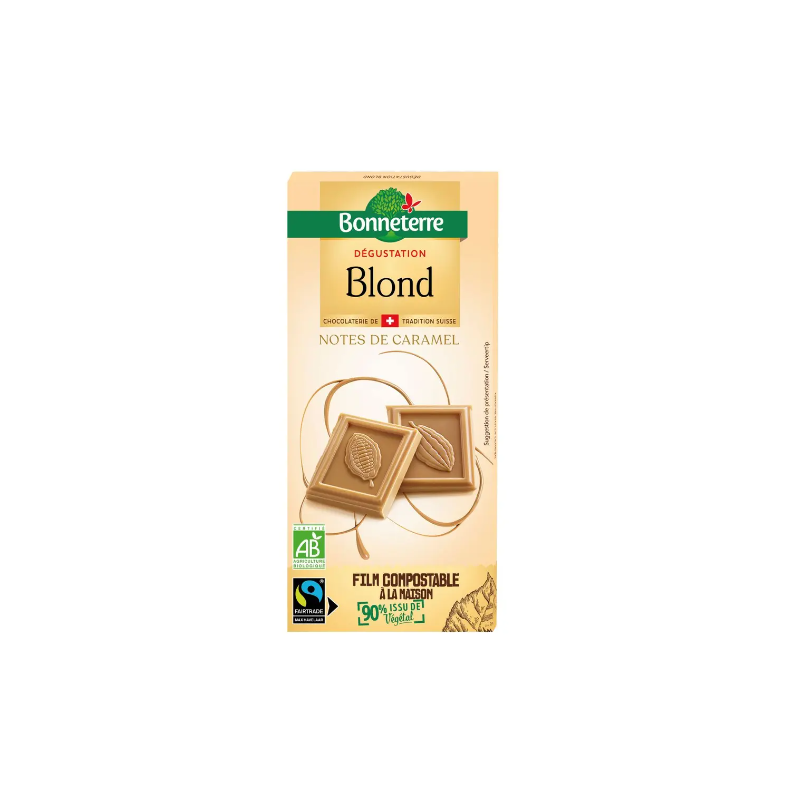 CHOCOLAT BLOND 80G BONNETERRE  dans votre magasin bio en ligne Etiketbio.eu