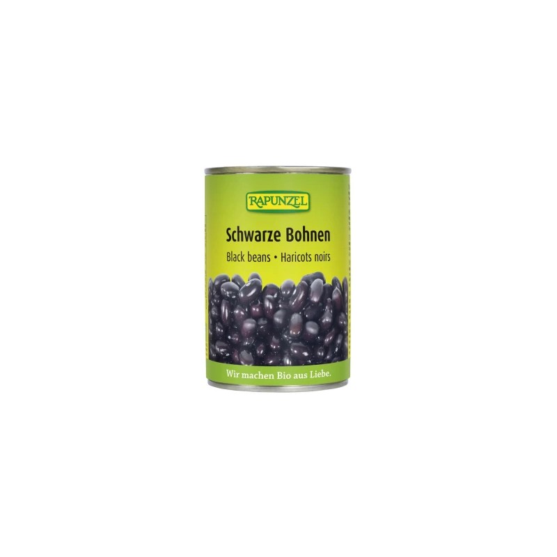 HARICOTS NOIRS EN CONSERVES 400G RAPUNZEL  dans votre magasin bio en ligne Etiketbio.eu