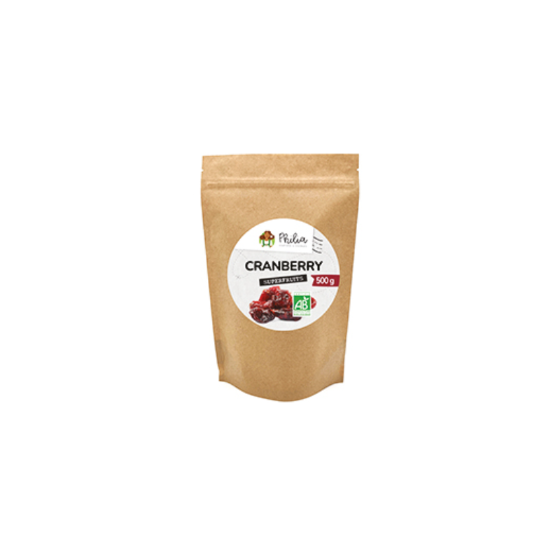 CRANBERRY CANNEBERGE 500Gr PHILIA  dans votre magasin bio en ligne Etiketbio.eu