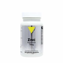 ZINC BISGLYCINATE 15MG 100GELS VITALL +  dans votre magasin bio en ligne Etiketbio.eu