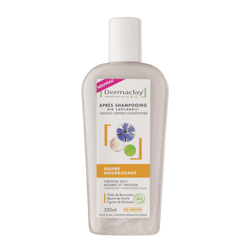 BAUME NOURRISSANT AP-SHAMPOOING Cheveux secs 250 ml DERMACLAY  dans votre magasin bio en ligne Etiketbio.eu