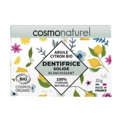 Dentifrice solide blanchissant argile citron 23g COSMONATUREL  dans votre magasin bio en ligne Etiketbio.eu