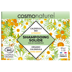 Shampooing solide ultra doux calendula bio 85g COSMONATUREL  dans votre magasin bio en ligne Etiketbio.eu