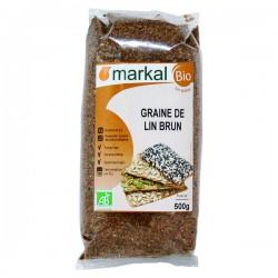 GRAINES DE LIN BRUN 500G MARKAL  dans votre magasin bio en ligne Etiketbio.eu